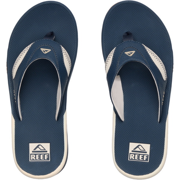 2026 Reef Mens Fanning Flip Flops CJ9043 - Navy / Oat
